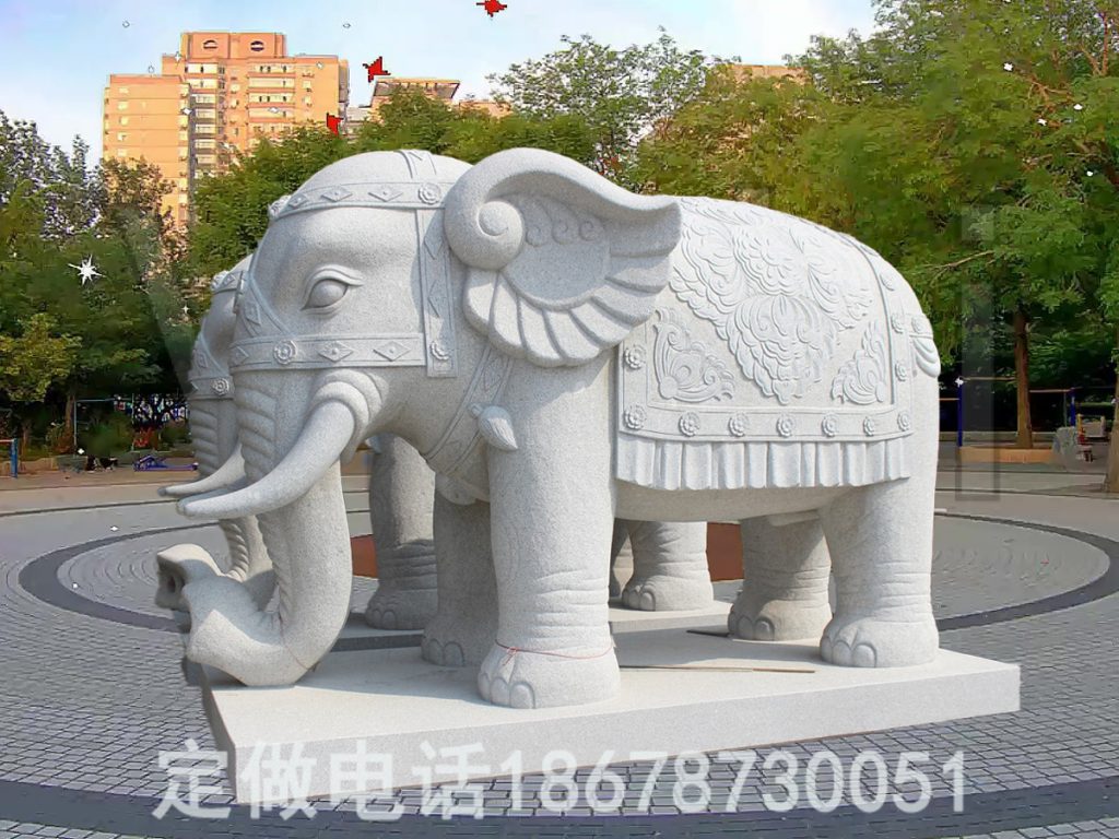 商家门口石雕大象