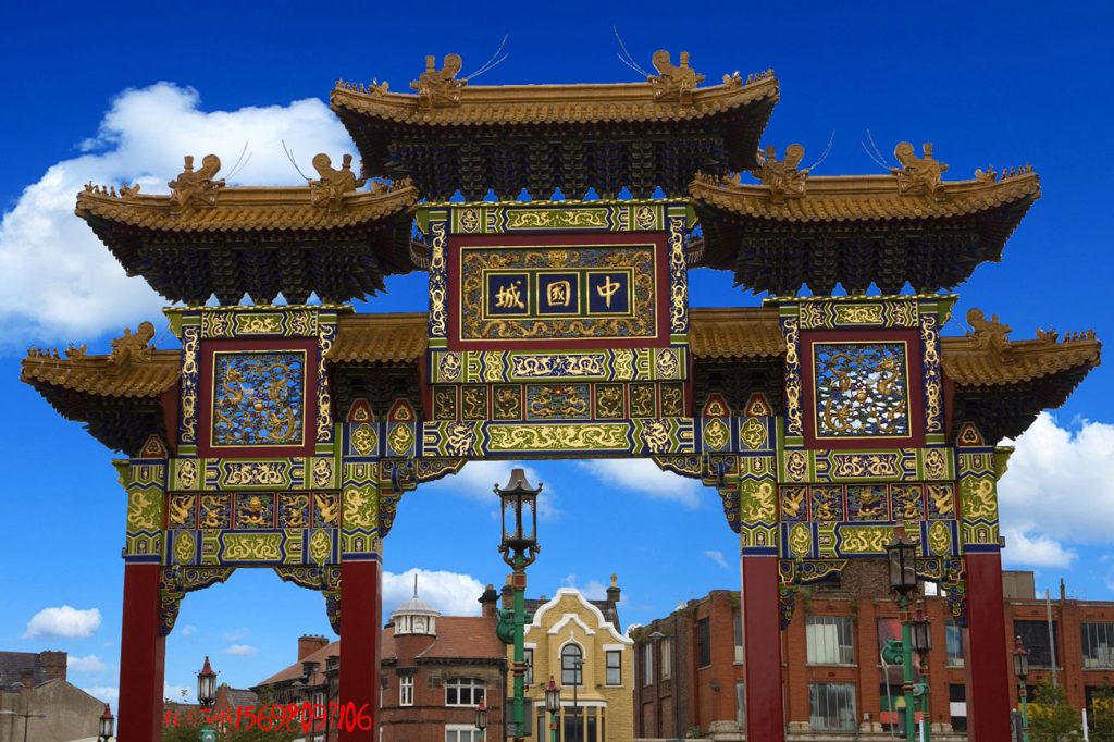 寺院仿古石门楼