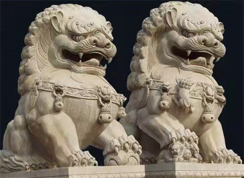 寺庙祠堂石狮子图片