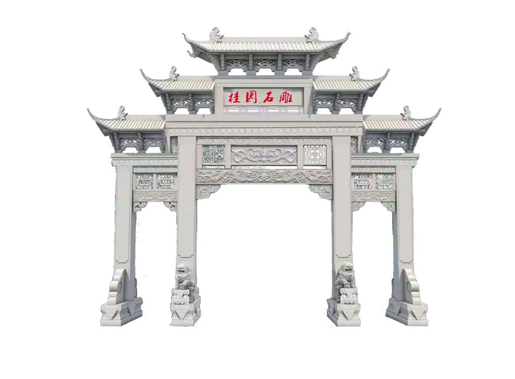 村门石牌楼图片构造图