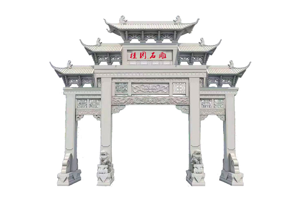 桂园石雕石头门楼最新设计图