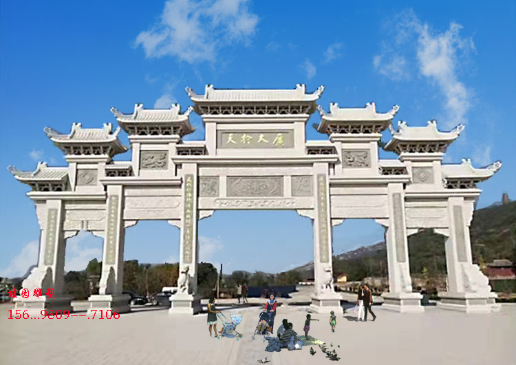 景区广场多门牌楼