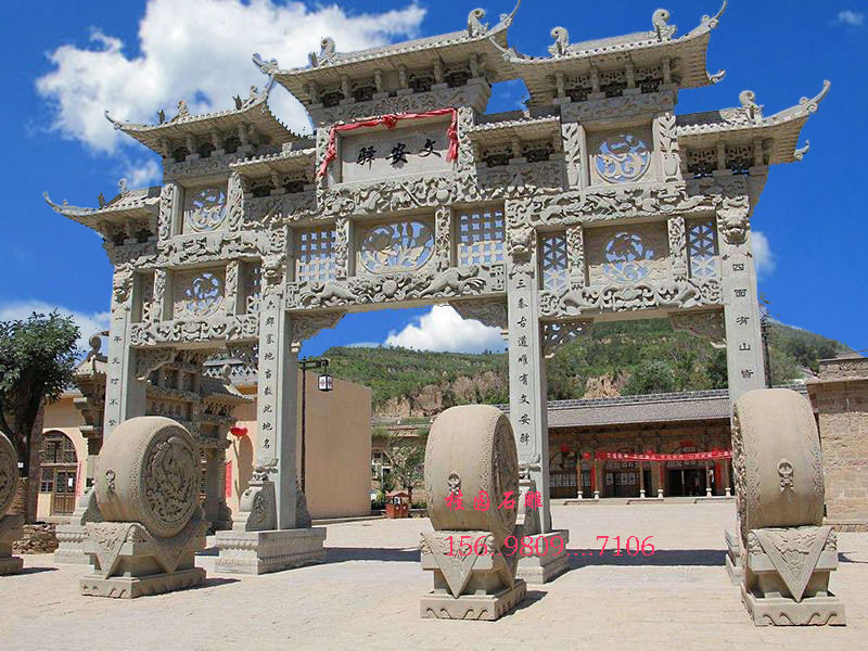 景区寺庙石牌楼石大门