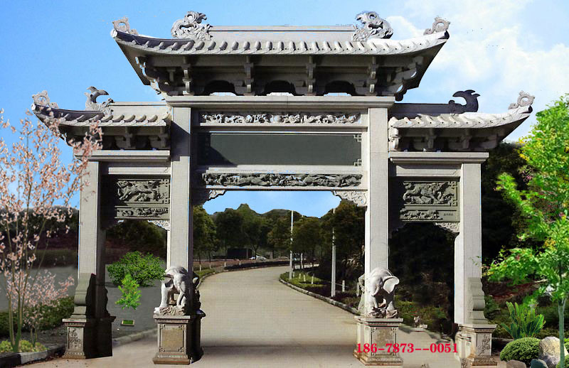 寺院山门石门楼